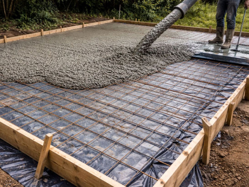  Coulage d'une dalle en béton armé pour terrasse extérieure Fécamp